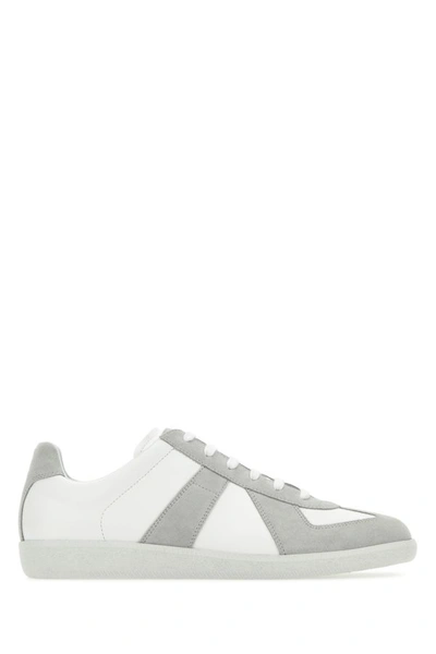 Shop Maison Margiela Man Two-tone Leather And Suede Replica Sneakers In Multicolor