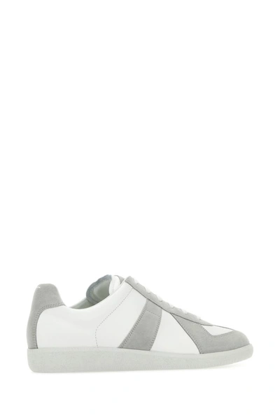 Shop Maison Margiela Man Two-tone Leather And Suede Replica Sneakers In Multicolor