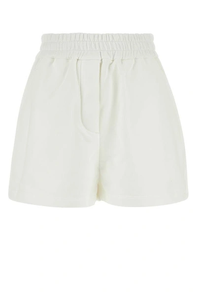 Shop Prada Woman White Cotton Shorts