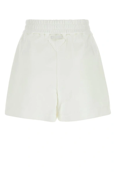 Shop Prada Woman White Cotton Shorts