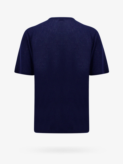 Shop Saint Laurent Man T-shirt Man Blue T-shirts