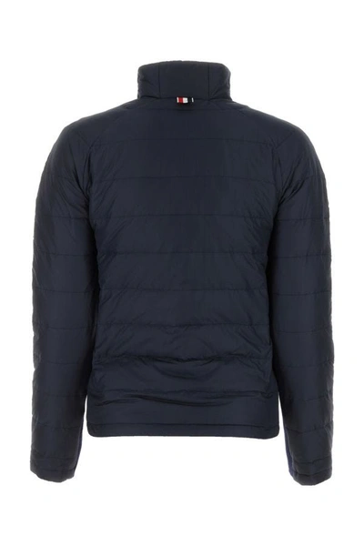 Shop Thom Browne Woman Navy Blue Polyester Down Jacket