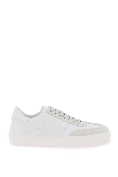 Shop Tod's Leather Sneakers Men In White