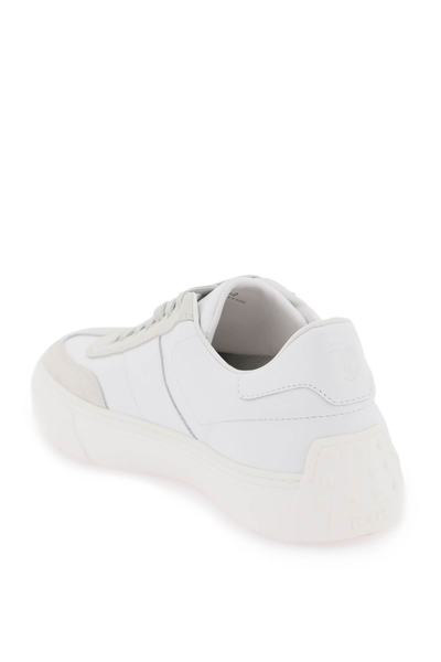 Shop Tod's Leather Sneakers Men In White