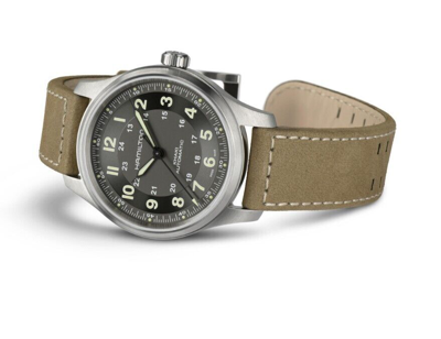 Pre-owned Hamilton Khaki Field Titanium Auto Black Dial 42mm Men's Watch H70545550