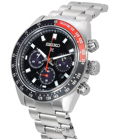 Pre-owned Seiko Prospex Speedtimer Go Large Solar Chronograph Black Dial Ssc915 Ssc915p1 S