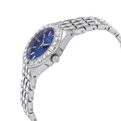 Pre-owned Bulova Crystal Quartz Blue Dial Ladies Watch 96l290