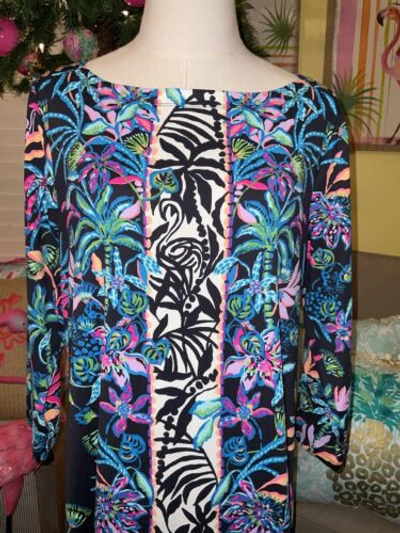 Pre-owned Lilly Pulitzer Seralina Maxi Dress Onyx Paradise Glow Size L In Multicolor