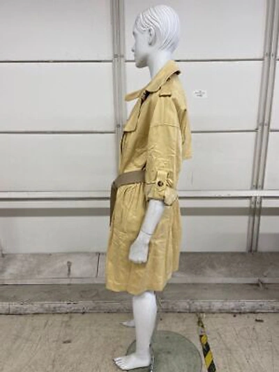 Pre-owned Club Monaco Adjustable Sleeve Soft Trench Women's Size S Chamomile In Yellow