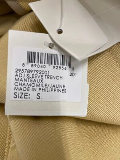 Pre-owned Club Monaco Adjustable Sleeve Soft Trench Women's Size S Chamomile In Yellow