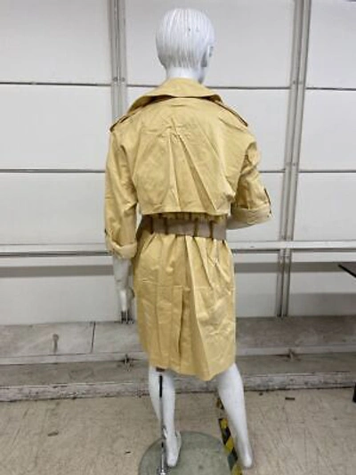 Pre-owned Club Monaco Adjustable Sleeve Soft Trench Women's Size S Chamomile In Yellow
