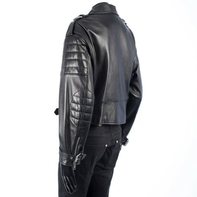 Pre-owned Celine 5200$ Black Leather Biker Jacket - Padded Sleeves, Nappa