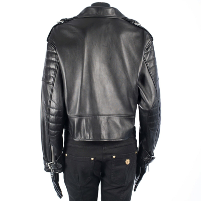 Pre-owned Celine 5200$ Black Leather Biker Jacket - Padded Sleeves, Nappa