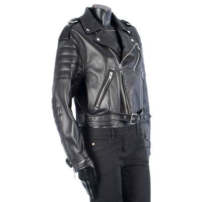 Pre-owned Celine 5200$ Black Leather Biker Jacket - Padded Sleeves, Nappa