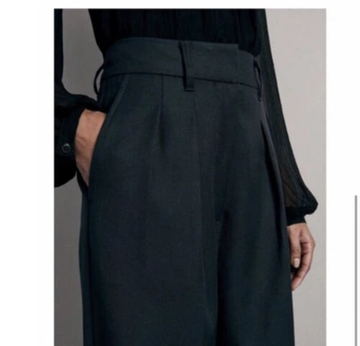 Pre-owned Rag & Bone Shelly Wide Leg Twill Pants In Black. Nwt. Size 2. Retail- $475