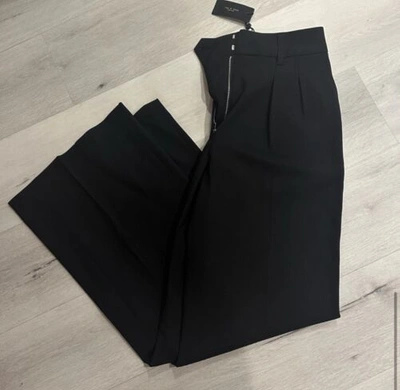 Pre-owned Rag & Bone Shelly Wide Leg Twill Pants In Black. Nwt. Size 2. Retail- $475