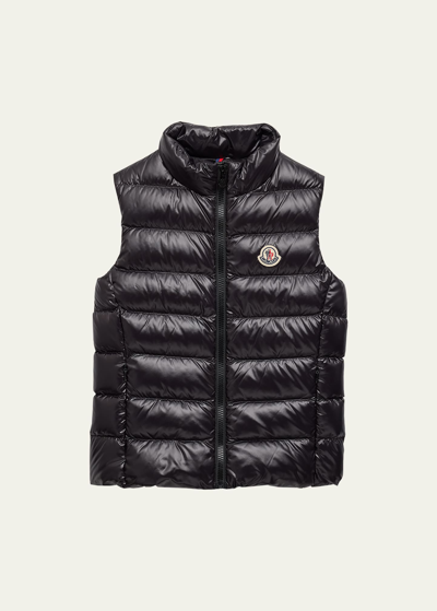 Moncler Girl's Ghany Quilted Puffer Down Vest In Black
