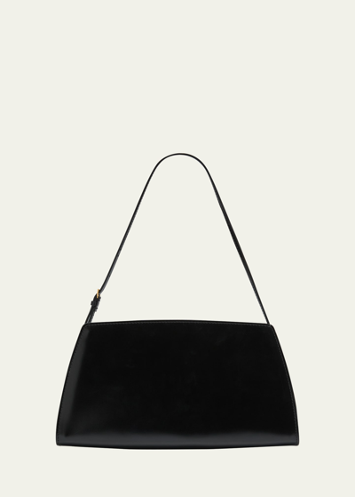 Shop The Row Dalia Shoulder Bag In Polished Leather In Blsg Black Shg