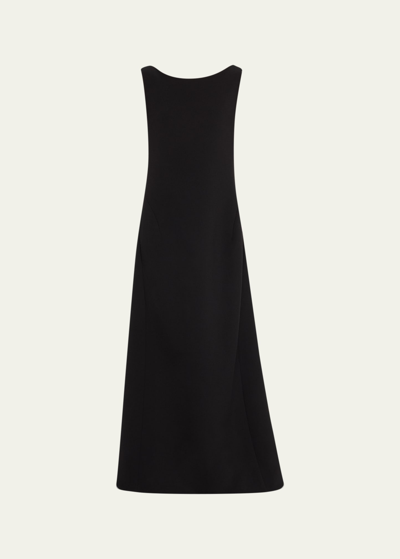 Shop The Row Rhea Cowl-back Wool Gown In Black
