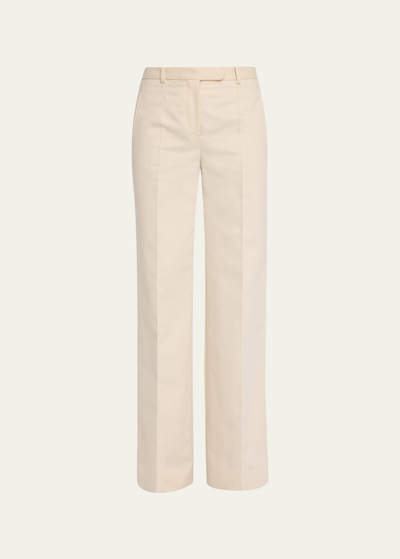 Shop The Row Banew Pleated Wide-leg Wool Trousers In Sand
