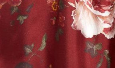 Shop Zimmermann Floral Long Sleeve Silk Dress In Burgundy Floral Print
