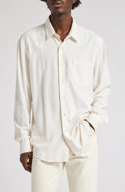Shop Our Legacy Classic Silk Button-up Shirt In White Silk