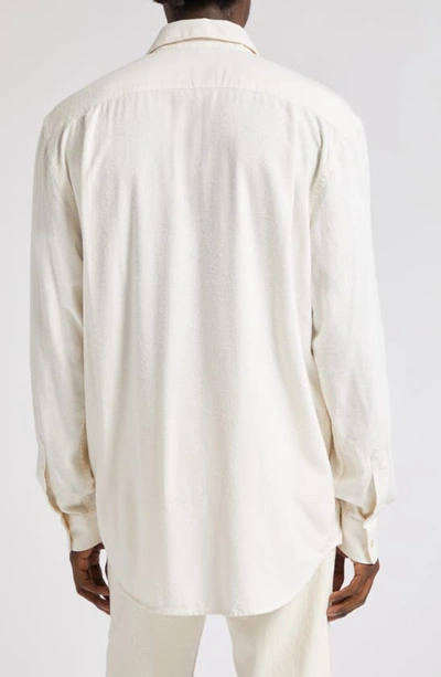 Our Legacy Off-white Coco Shirt With Point Collar And Mother Of Pearl Buttons In White Silk