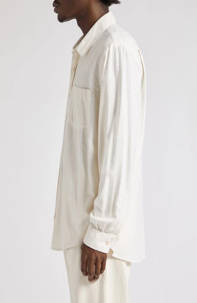 Our Legacy Off-white Coco Shirt With Point Collar And Mother Of Pearl Buttons In White Silk