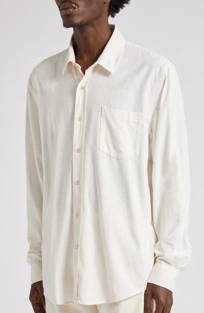 Our Legacy Off-white Coco Shirt With Point Collar And Mother Of Pearl Buttons In White Silk