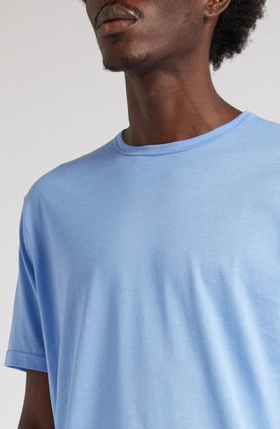 Shop Sunspel Crewneck T-shirt In Cool Blue