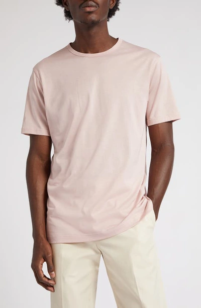 Shop Sunspel Crewneck T-shirt In Shell Pink