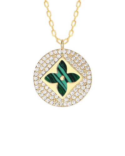 Gabi Rielle 14k Vermeil Cz Clover Pendant Necklace