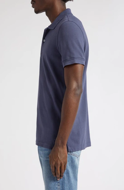 Shop Tom Ford Short Sleeve Cotton Piqué Polo In Navy