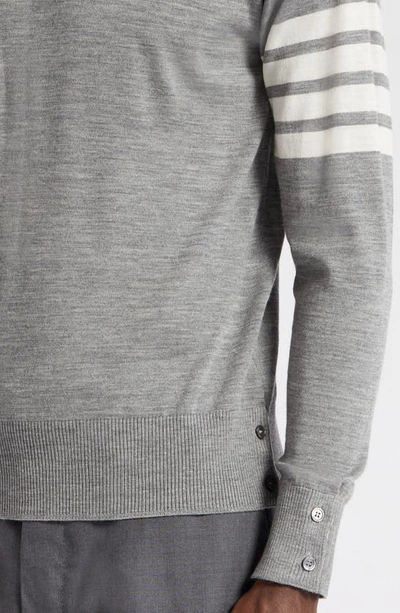 Shop Thom Browne 4-bar Merino Wool Sweater In Pale Grey