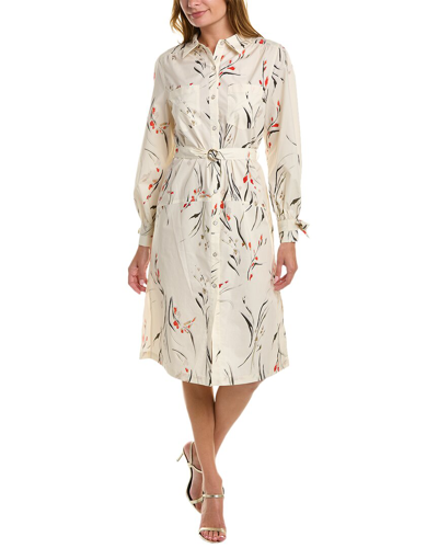 Shop Marchesa Notte Printed Shirtdress In Ivory