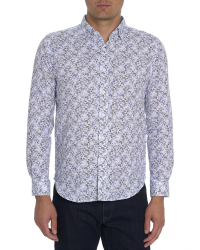 Shop Robert Graham Wyndham Linen-blend Woven Shirt