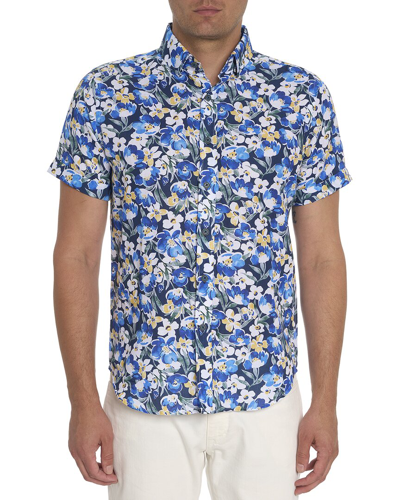 Shop Robert Graham Bridgewater Linen-blend Woven Shirt