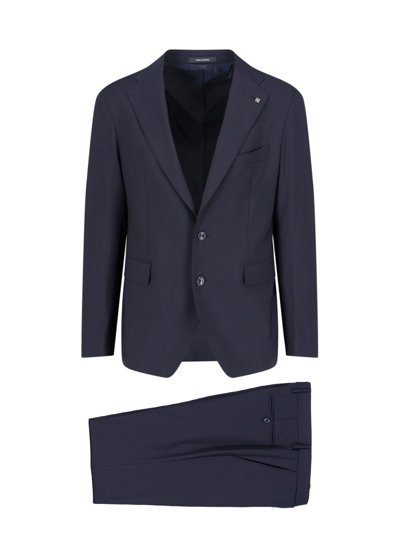 Shop Tagliatore Single-breasted Suit In Blue