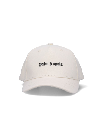 Shop Palm Angels Logo Baseball Cap In White