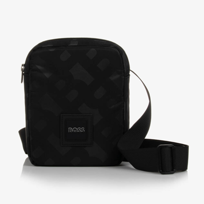 Hugo Boss Kids' Boys Black Messenger Bag (20cm) | ModeSens
