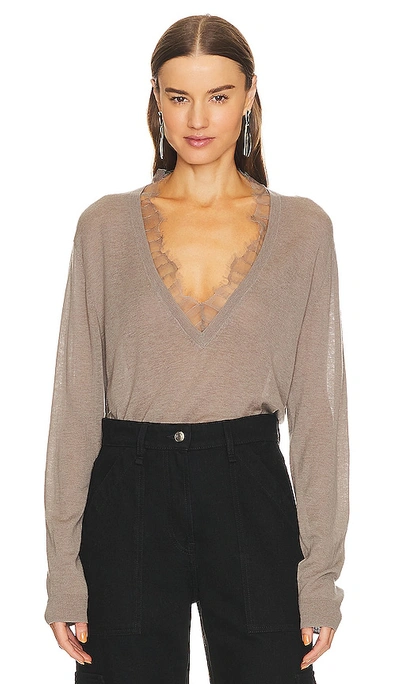 Shop Iro Haby Knit Top In Taupe