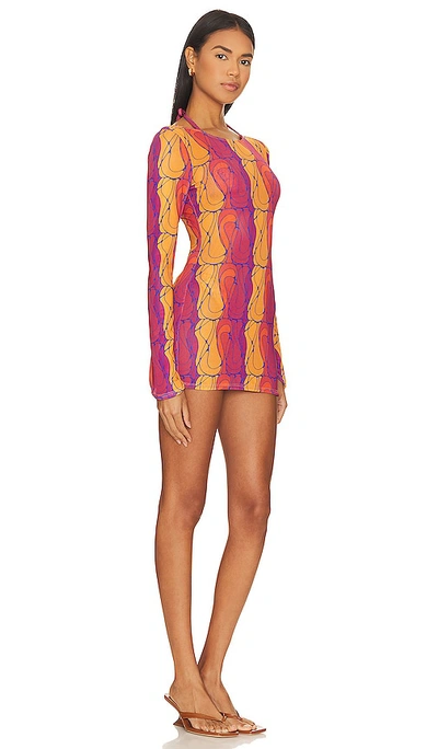 Shop Gonza Long Sleeve Mini Dress In Orange