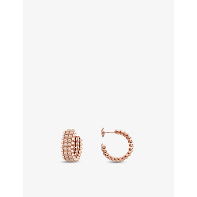 Shop Cartier Womens Rose Gold Clash De 18ct Rose-gold And 1.02ct Brilliant-cut Diamond Hoop Earrings