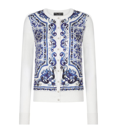 Shop Dolce & Gabbana Silk Printed Cardigan In Multi