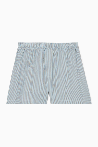 Shop Cos Striped Boxer Shorts In Blue