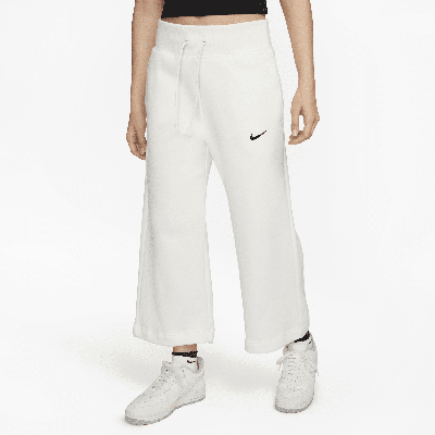 Shop Nike Women's  Sportswear Phoenix Fleece High-waisted Cropped Sweatpants In White