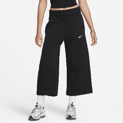 Shop Nike Women's  Sportswear Phoenix Fleece High-waisted Cropped Sweatpants In Black