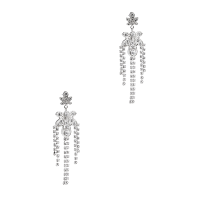 Shop Rabanne Crystal-embellished Drop Earrings In Silver