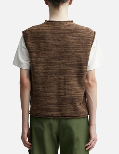 Shop Andersson Bell Blotch Intarsia Crew-neck Vest In Brown