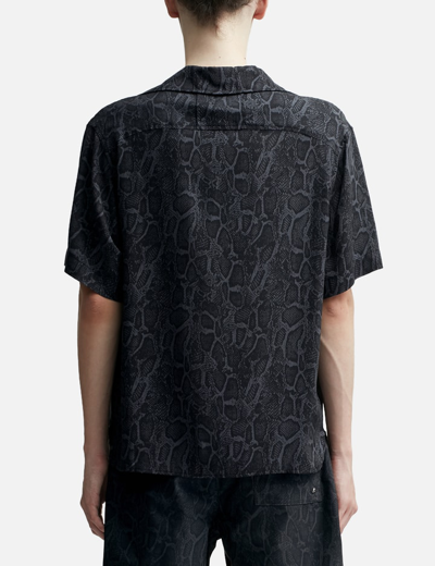 Shop Rhude Rayon Snake Shirt In Black